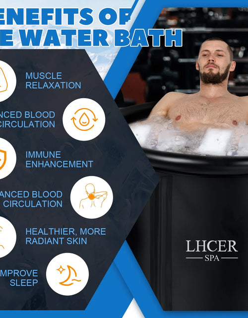 Load image into Gallery viewer, Portable Ice Bath Tub 116 Gal XL Plunge Bathtub with Cover Outdoor Ice Pod Tub for Cold Water Therapy Recovery, 75&quot;X 90&quot; Inflatable Ice Bath Barrel Plunge Pool
