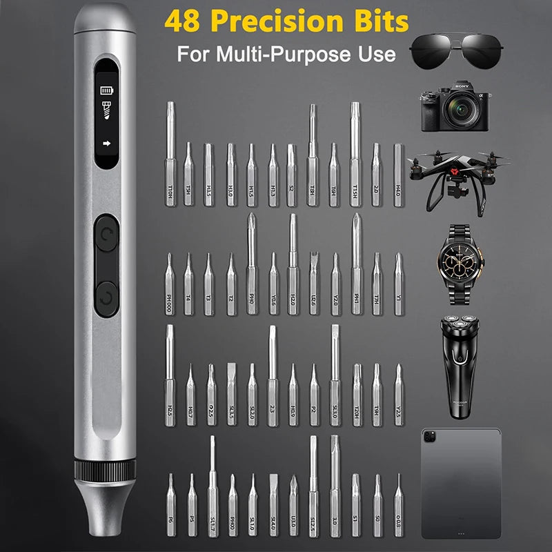 50 in 1 Electric Screwdriver Precision Repair Power Tools Set Magnetic Screw Driver Bits for Home Appliances Watch Phones