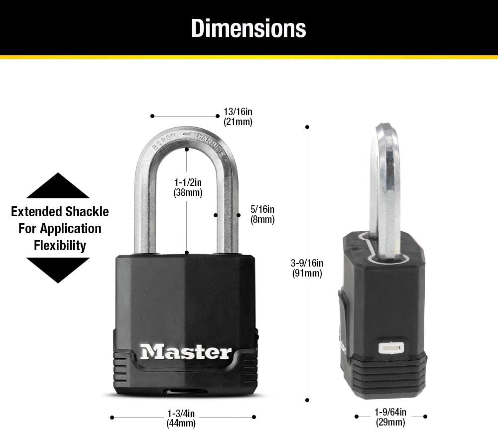 Magnum Heavy Duty Outdoor Padlock with Key, 1 Pack