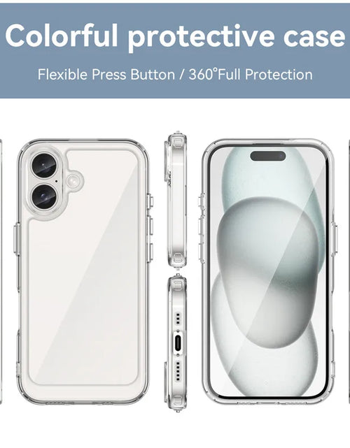 Load image into Gallery viewer, For  16 Case  16 plus Pro Max Cover Luxury Clear PC Shockproof Silicone Protective Phone Back Cover for  16
