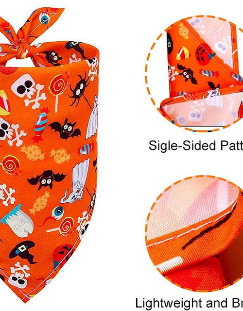 Load image into Gallery viewer, Dog Bandanas for Halloween,6Pcs Pet Triangle Bibs Scarf Autumn Cute Dog Bandanas Pumpkin Bat Spider Pet Scarf Accessories for Small Dogs Cats Pets(Random Color)
