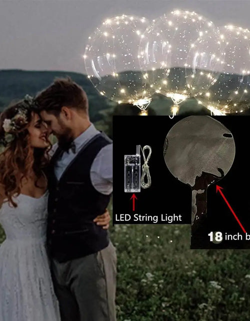 Load image into Gallery viewer, 10 Pack Transparent Christmas Led Bobo Balloons Helium Glow Balloon with String Lights for New Year Party Birthday Wedding Decor
