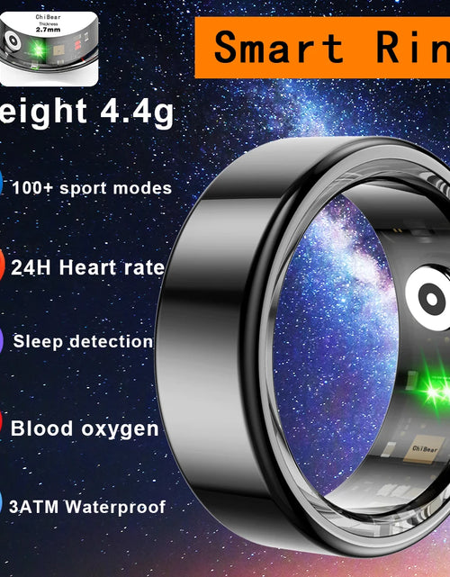 Load image into Gallery viewer, For HUAWEI XIAOMI SAMSUNG Smart Ring Men Titanium Steel Shell Health Monitoring 3ATM Waterproof 100+ Sport Modes Smartring Women
