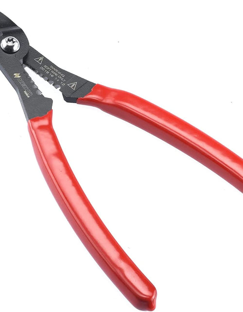 Load image into Gallery viewer, 02037A Compact Wire Stripper | 4-In-1 Multi Purpose Electricians Pliers | Wire Crimper, Cutter and Gripper | 12-20 AWG Wire Service Tool | Crimps Insulated &amp; Non-Insulated | Electrical Stripping
