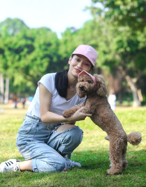 Load image into Gallery viewer, Adjustable Pet Dog Travel Cute Baseball Hat Sun Cap Visor Hat with Ear Holes Outdoor Sport Pet Supplies
