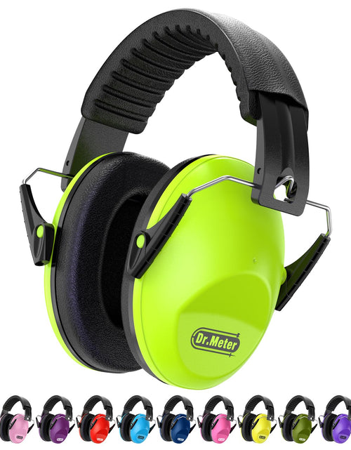 Load image into Gallery viewer, EM100 Kids Protective Earmuffs with Noise Blocking Children Ear Muffs for Sleeping, Studying, Shooting, Babies 27NRR Adjustable Head Band, Green
