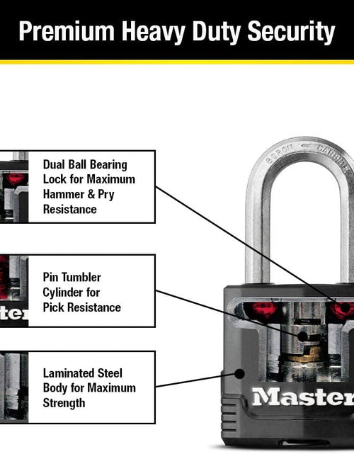 Load image into Gallery viewer, Magnum Heavy Duty Outdoor Padlock with Key, 1 Pack
