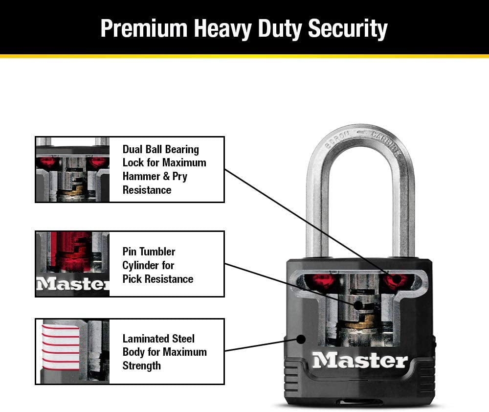 Magnum Heavy Duty Outdoor Padlock with Key, 1 Pack