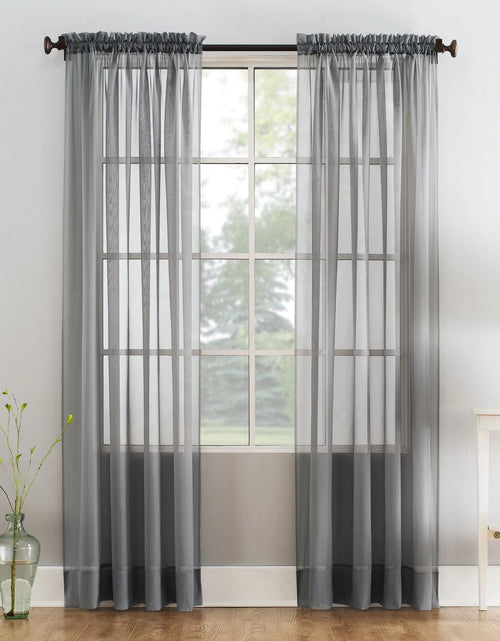 Load image into Gallery viewer, Marjorie Sheer Voile Curtain, Single Panel, 59&quot;W X 63&quot;L, Gray
