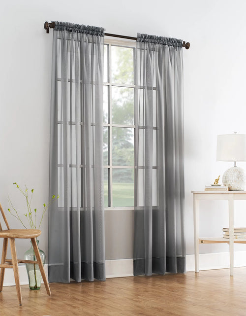 Load image into Gallery viewer, Marjorie Sheer Voile Curtain, Single Panel, 59&quot;W X 63&quot;L, Gray
