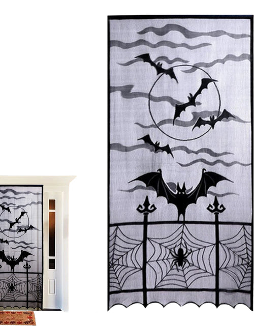 Load image into Gallery viewer, Halloween Decorative Curtains Halloween Window Curtains Black Lace Halloween Lampshade Cloth Decor Halloween Party Decoration
