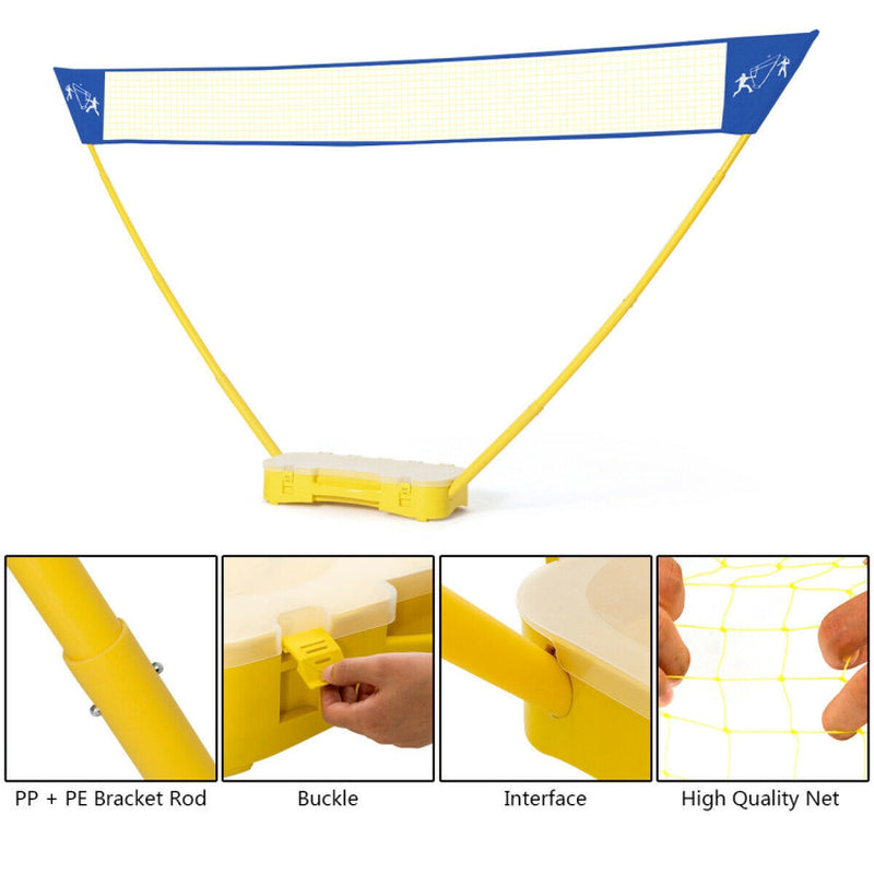 Portable Badminton Set Folding Tennis Badminton Volleyball Net