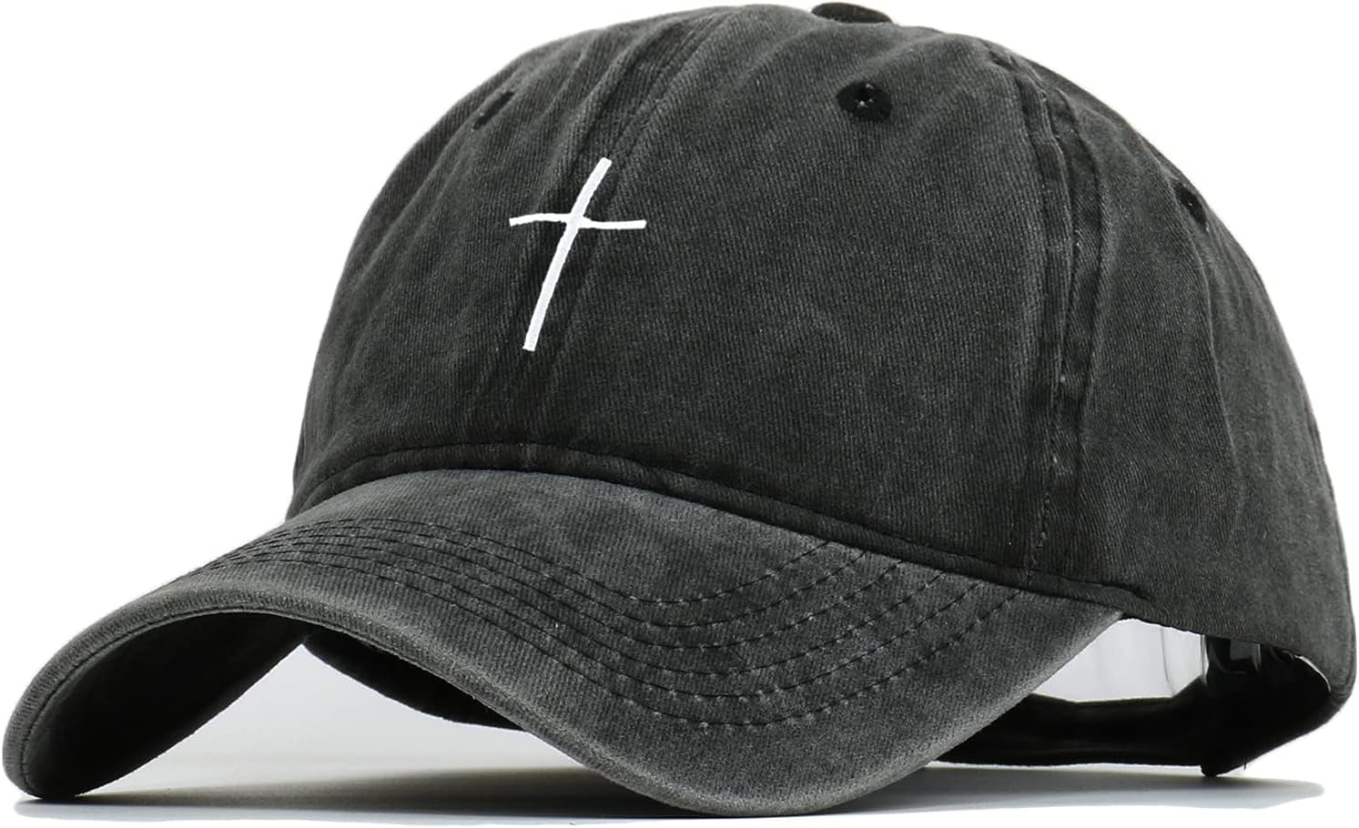 Cross Embroidery Baseball Cap,Adjustable Structured Dad Hat for Men Women Sun Hat