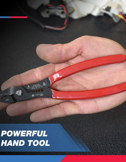 Load image into Gallery viewer, 02037A Compact Wire Stripper | 4-In-1 Multi Purpose Electricians Pliers | Wire Crimper, Cutter and Gripper | 12-20 AWG Wire Service Tool | Crimps Insulated &amp; Non-Insulated | Electrical Stripping
