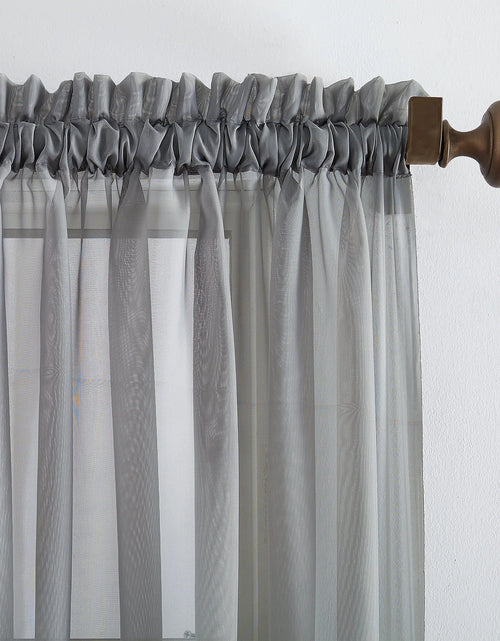 Load image into Gallery viewer, Marjorie Sheer Voile Curtain, Single Panel, 59&quot;W X 63&quot;L, Gray
