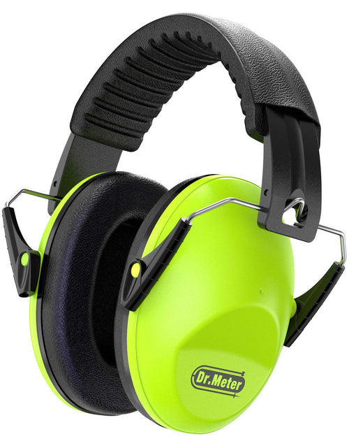 Load image into Gallery viewer, EM100 Kids Protective Earmuffs with Noise Blocking Children Ear Muffs for Sleeping, Studying, Shooting, Babies 27NRR Adjustable Head Band, Green
