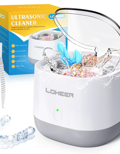 Load image into Gallery viewer, Ultrasonic Jewelry Cleaner,  45Khz Ultrasonic Retainer Cleaner for Dental, Mouth Guard, Ring
