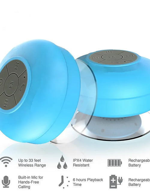 Load image into Gallery viewer, Mini Bluetooth Speaker Shower Subwoofer Waterproof Handsfree Loudspeaker with Suction Cup Mic for Bathroom Pool Beach Car Phone
