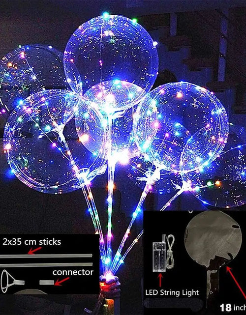 Load image into Gallery viewer, 10 Pack Transparent Christmas Led Bobo Balloons Helium Glow Balloon with String Lights for New Year Party Birthday Wedding Decor
