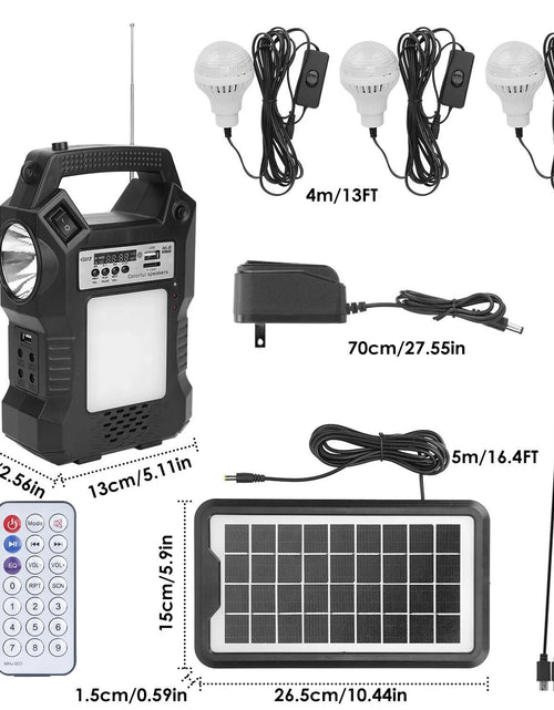 Load image into Gallery viewer, Solar Generator Portable Power Station with Solar Panel, 8000Mah Battery 3 LED Bulbs Flashlights Fm Radio for Home Outdoors Camping Travel Emergency
