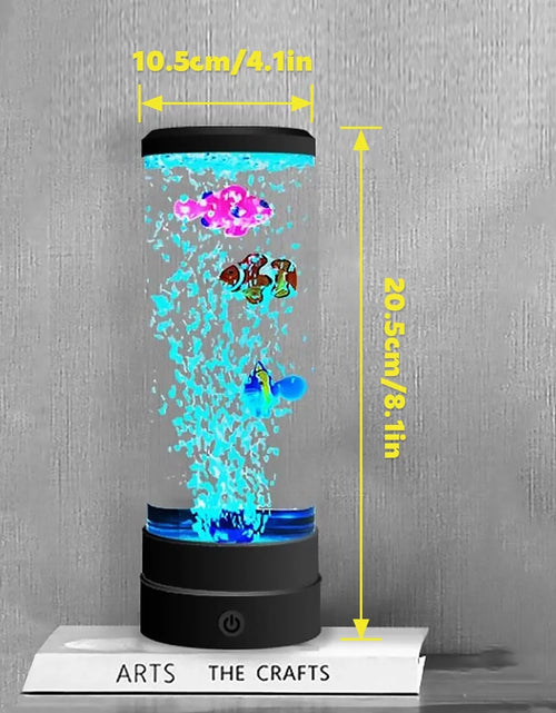 Load image into Gallery viewer, LED Fish Lamp round with Vibrant 6 Color Changing Light Effects. the Large Sensory Synthetic Jelly Fish Tank Aquarium Mood Lamp.Ideal Gift
