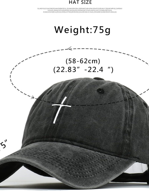 Load image into Gallery viewer, Cross Embroidery Baseball Cap,Adjustable Structured Dad Hat for Men Women Sun Hat
