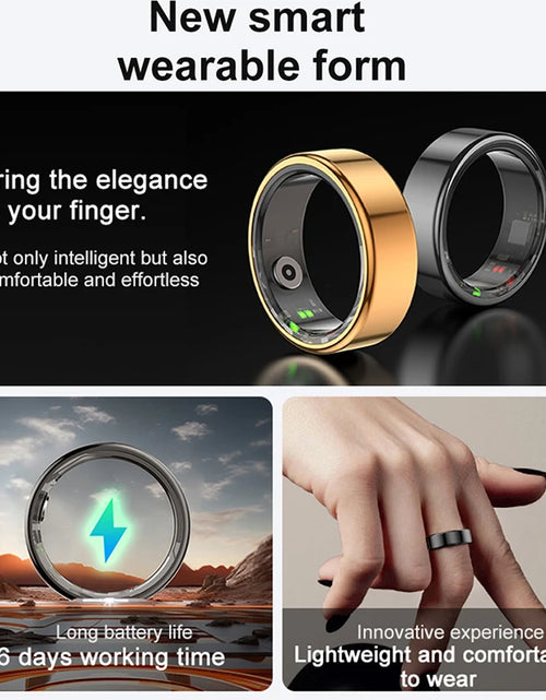 Load image into Gallery viewer, For HUAWEI XIAOMI SAMSUNG Smart Ring Men Titanium Steel Shell Health Monitoring 3ATM Waterproof 100+ Sport Modes Smartring Women
